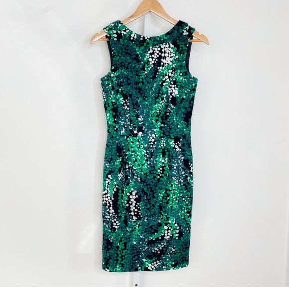 NEW Boden Martha Shift Dress Green Black Print Sleeveless Cotton Blend Size 2 - Picture 12 of 13
